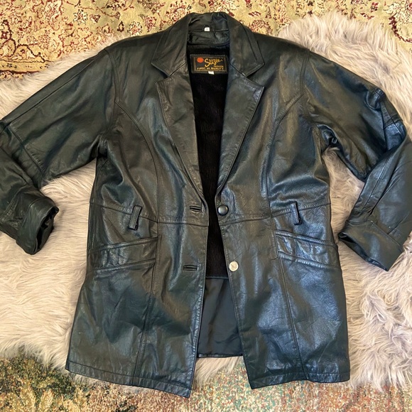 Vintage Jackets & Blazers - Vintage Genuine Leather Coat with Faux Fur Vest 🖤